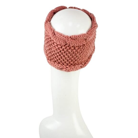 Knit Bow Headband Womens One Size Blush Fall Winter Cute Stylish Cozy Ear Warmer - Picture 3 of 7